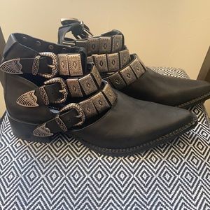Jeffrey Campbell x Free People Western Buckle Boots 8